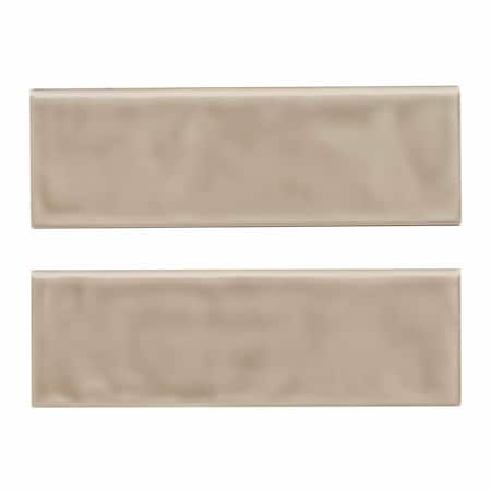 Msi Urbano Warm Concrete Bullnose 4 In. X 12 In. Glossy Ceramic Wall Tile, 12PK ZOR-PT-TR-0185